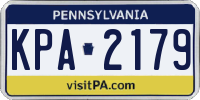 PA license plate KPA2179