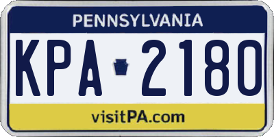 PA license plate KPA2180