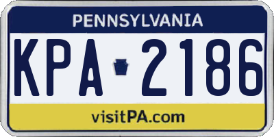PA license plate KPA2186