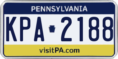 PA license plate KPA2188