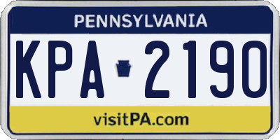 PA license plate KPA2190
