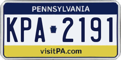 PA license plate KPA2191