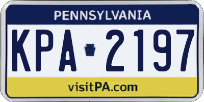 PA license plate KPA2197