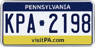 PA license plate KPA2198