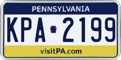 PA license plate KPA2199