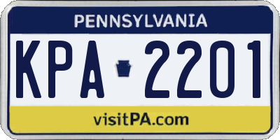PA license plate KPA2201