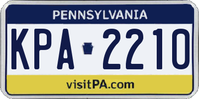 PA license plate KPA2210