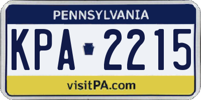 PA license plate KPA2215