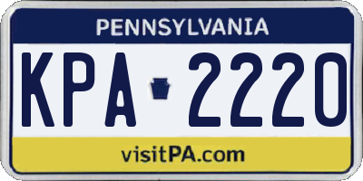 PA license plate KPA2220