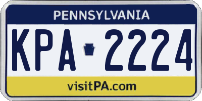PA license plate KPA2224