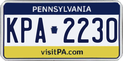 PA license plate KPA2230