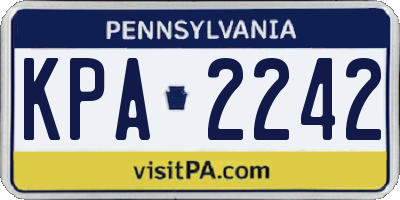 PA license plate KPA2242