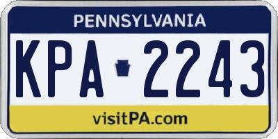 PA license plate KPA2243