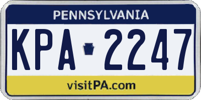 PA license plate KPA2247