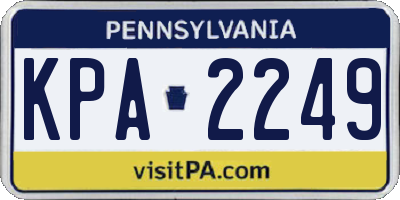 PA license plate KPA2249