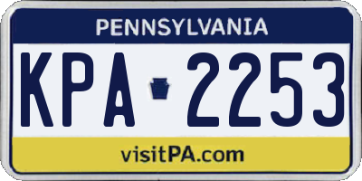 PA license plate KPA2253