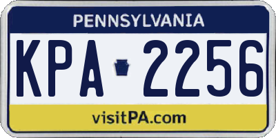 PA license plate KPA2256