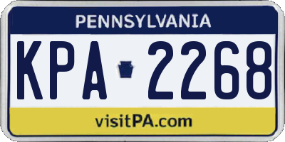 PA license plate KPA2268