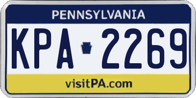 PA license plate KPA2269