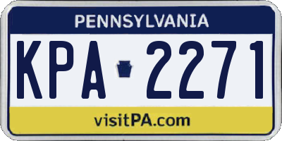 PA license plate KPA2271