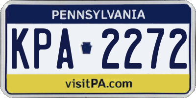 PA license plate KPA2272