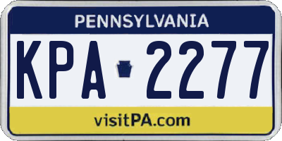 PA license plate KPA2277