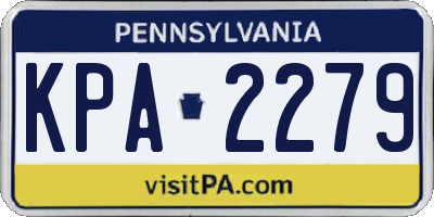 PA license plate KPA2279