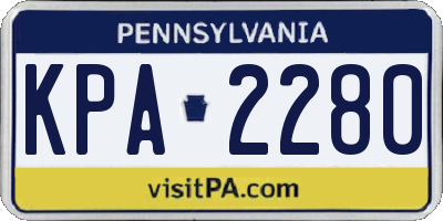 PA license plate KPA2280