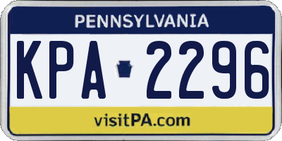 PA license plate KPA2296
