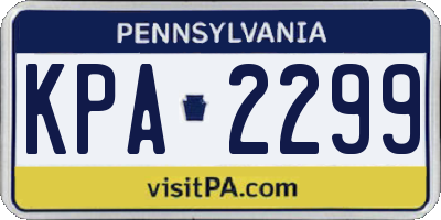 PA license plate KPA2299