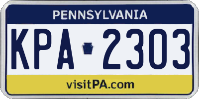 PA license plate KPA2303