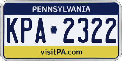 PA license plate KPA2322