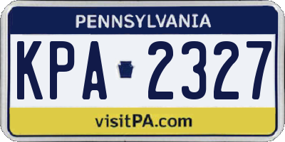 PA license plate KPA2327