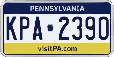 PA license plate KPA2390