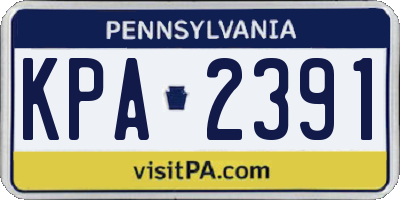 PA license plate KPA2391