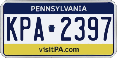 PA license plate KPA2397