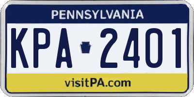 PA license plate KPA2401