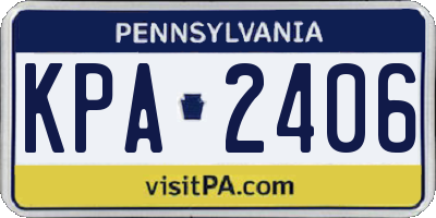 PA license plate KPA2406