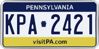 PA license plate KPA2421