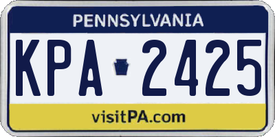 PA license plate KPA2425