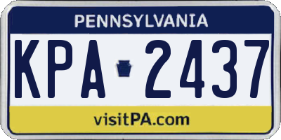 PA license plate KPA2437