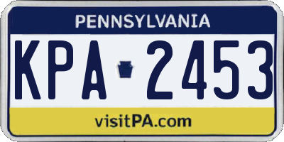 PA license plate KPA2453