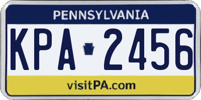 PA license plate KPA2456