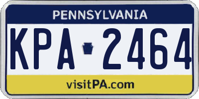 PA license plate KPA2464