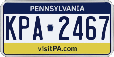 PA license plate KPA2467