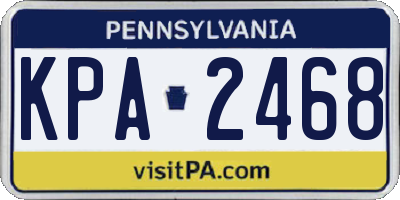 PA license plate KPA2468