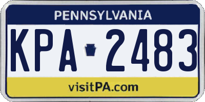PA license plate KPA2483
