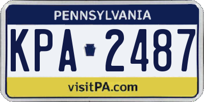 PA license plate KPA2487