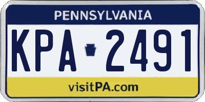 PA license plate KPA2491