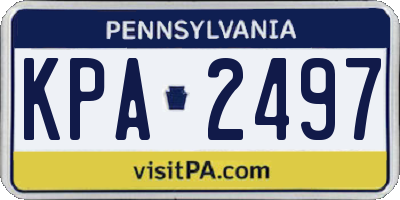 PA license plate KPA2497